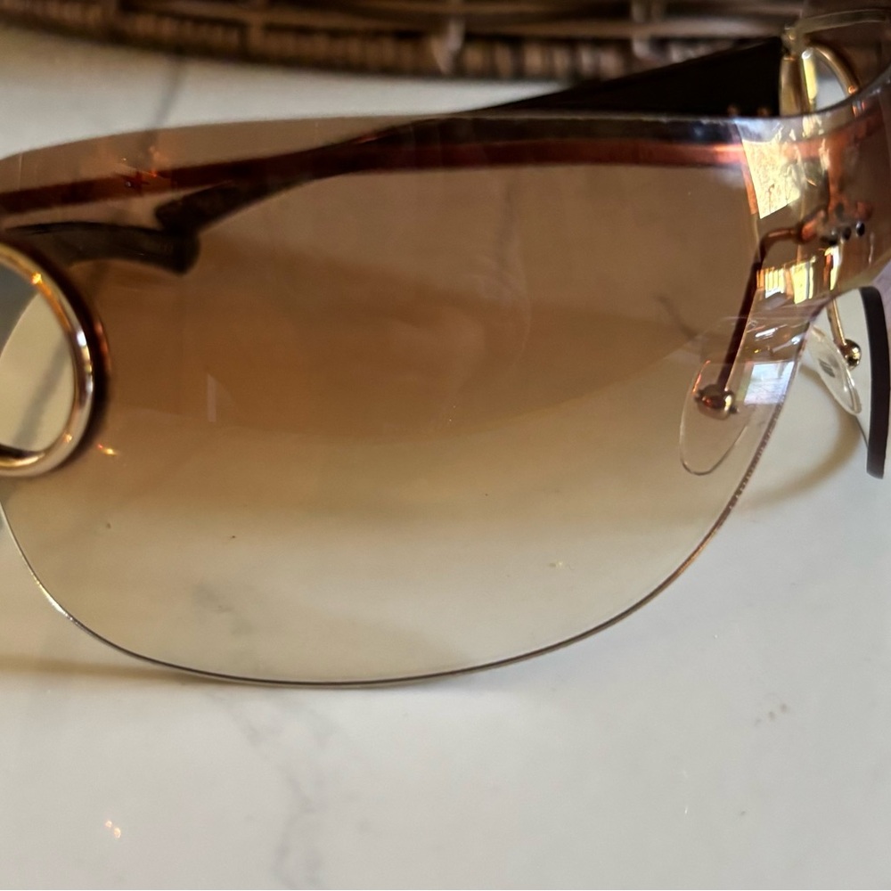 Authentic Gucci GG2711/S Strass Shield Sunglasses Y2K Horsebit Brown Gradient - Picture 9 of 11